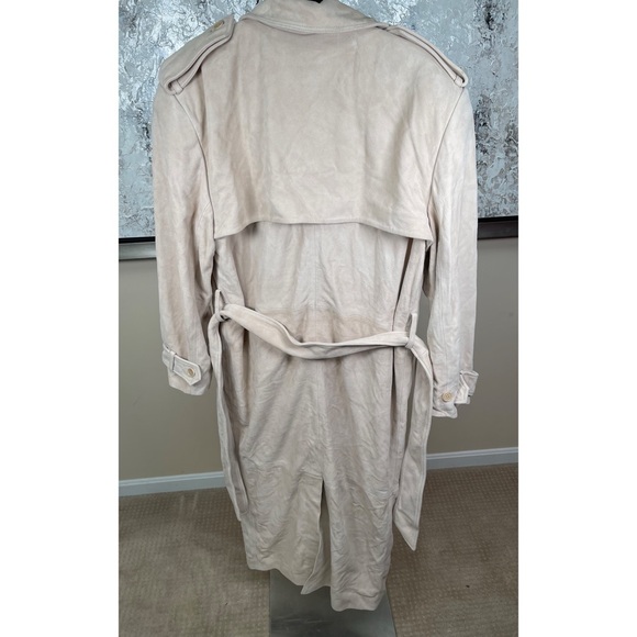 Helsa Suede Double Breasted Belted Oversized Long Trench Coat in Clay Size M - Picture 12 of 14